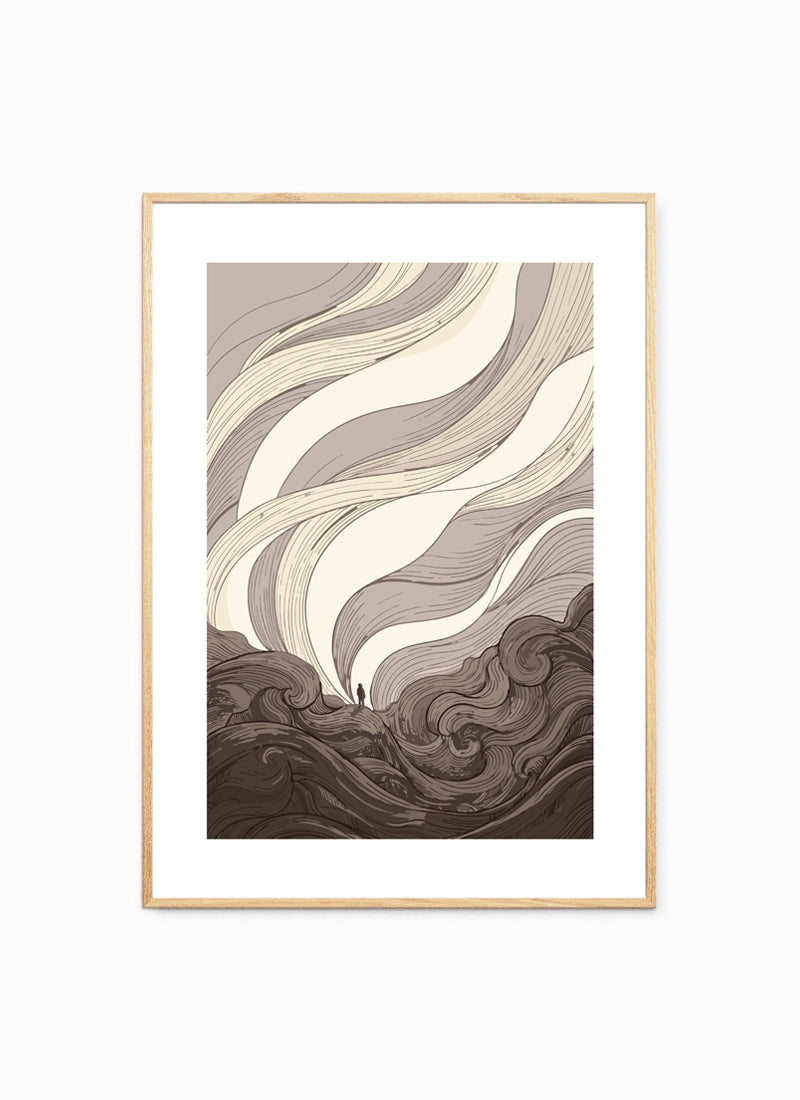 Awe framed scripture art print in a light oak frame