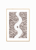 Be Still framed scripture art print in a light oak frame