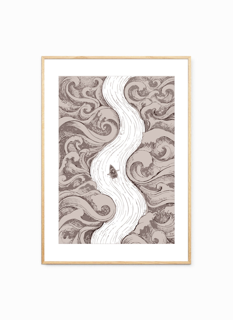 Be Still framed scripture art print in a light oak frame