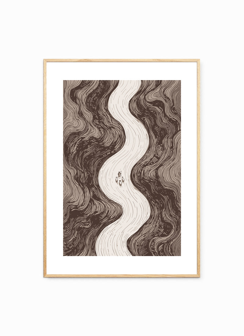 Through the Valley framed scripture art print in a light oak frame