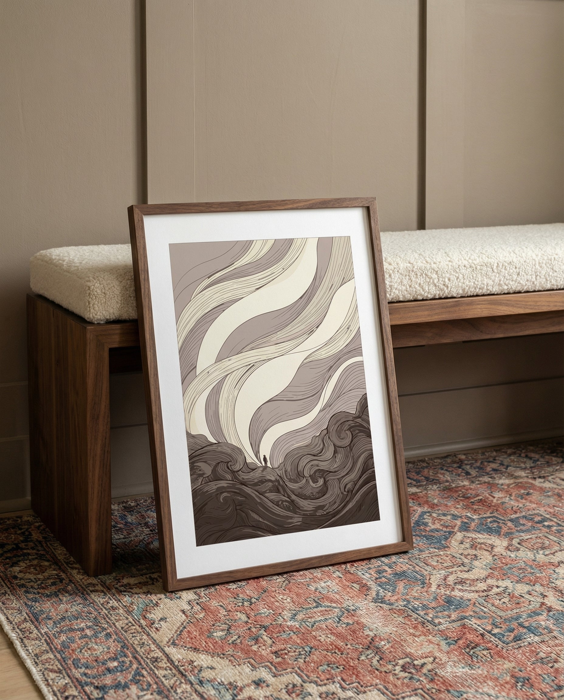 Paired framed prints on a wall